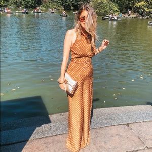 Zimmermann Orange Polka Dot Maxi jumpsuit